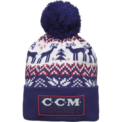 Čepice CCM Holiday Pom Knit B Navy